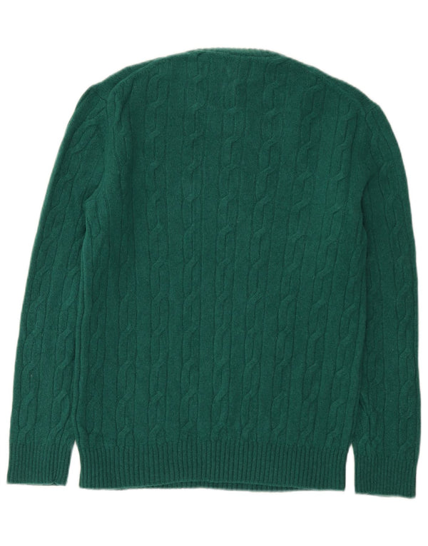 Gant Mens Regular Fit Crew Neck Jumper Sweater Small Green Wool