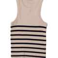 Zara Womens Crop Vest Top UK 12 Medium White Striped Viscose