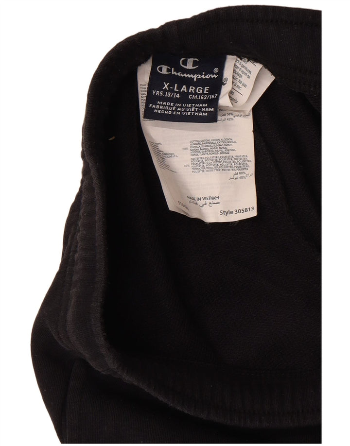 Champion Boys Tracksuit Trousers 13-14 Years XL Black Cotton