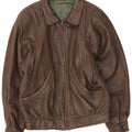 Vintage Mens Leather Jacket IT 48 Medium Brown