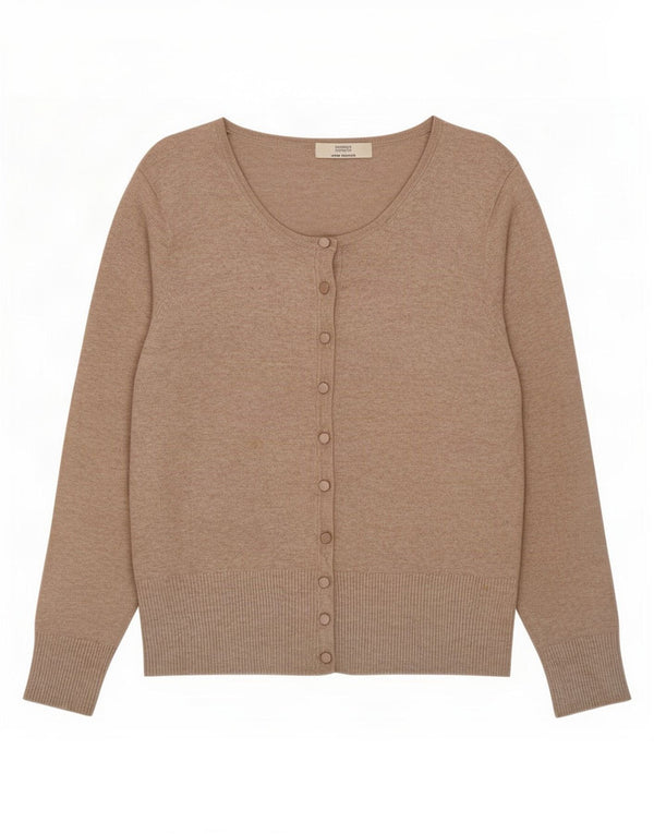 Marks & Spencer Womens Cardigan Sweater UK 16 Large Beige Viscose
