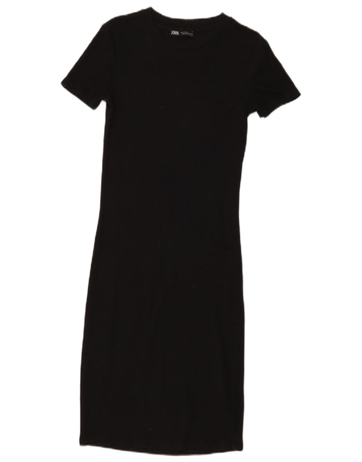 Zara Womens Maxi Dress UK 8 Small Black Cotton