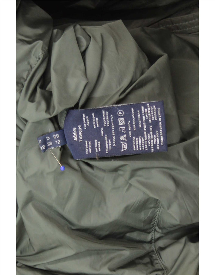 ADD Womens Padded Jacket UK 12 Medium Khaki Polyamide