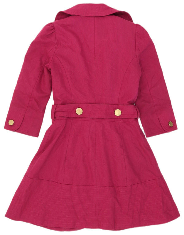 Topshop Womens Overcoat UK 8 Small Pink Wool