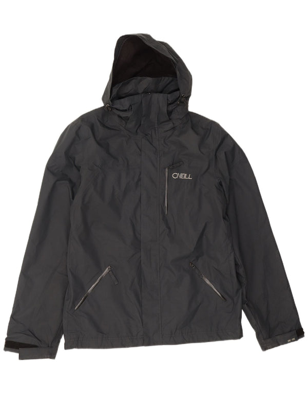 O'Neill Mens Graphic Hooded Windbreaker Jacket UK 34 XS Black Polyester