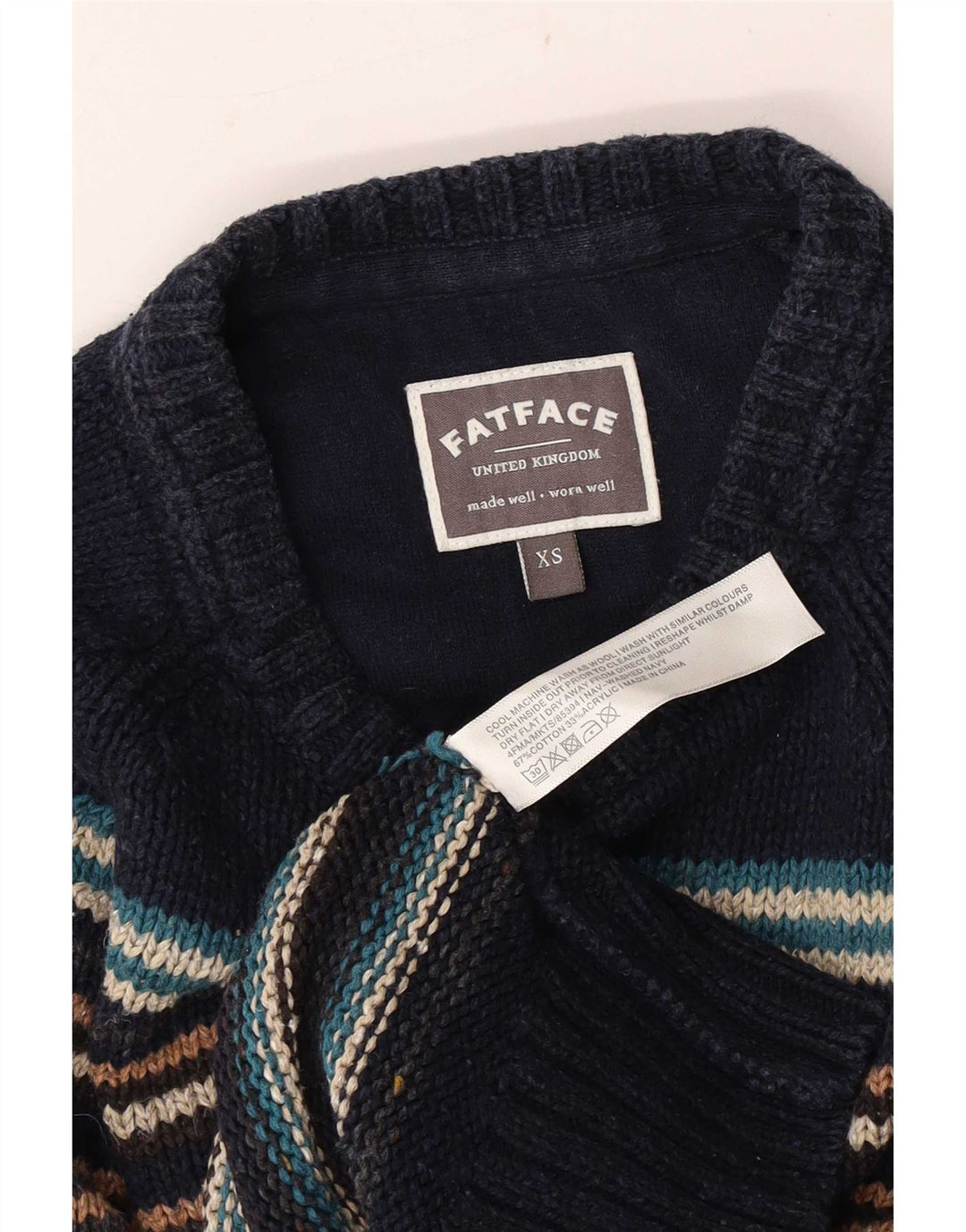 Fat Face Womens Crew Neck Jumper Sweater UK 4 XS Multicoloured Classic