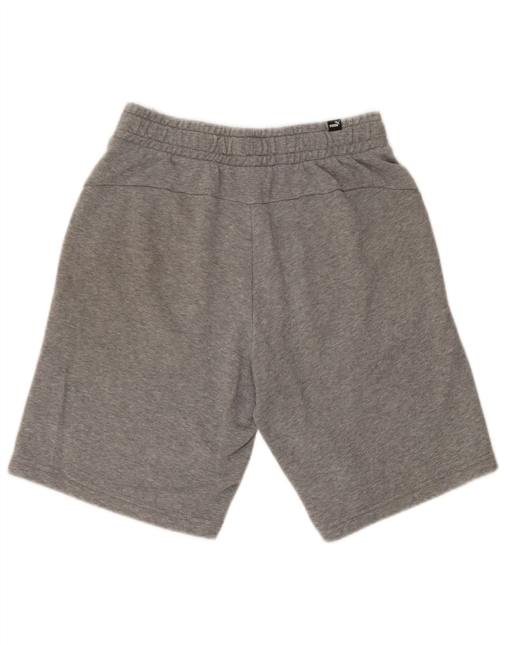 Puma Mens Graphic Sport Shorts Small Grey Flecked Cotton