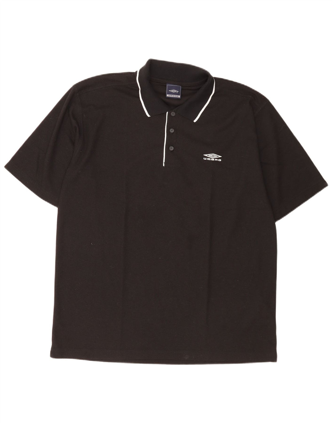 Umbro Mens Polo Shirt Large Black Polyester