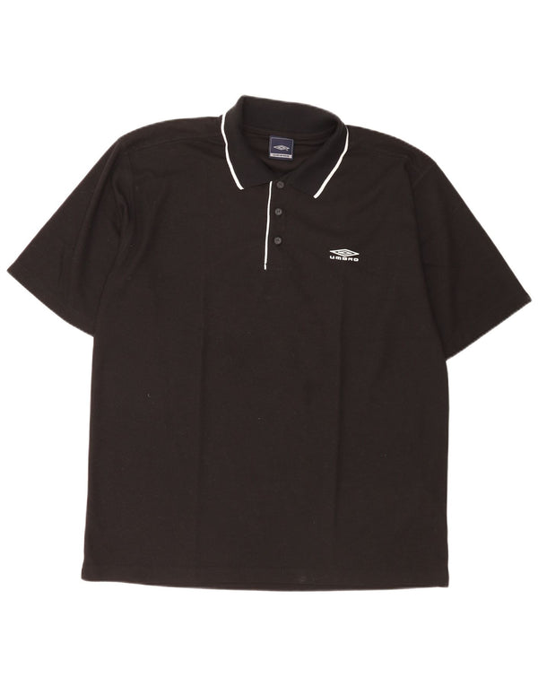 Umbro Mens Polo Shirt Large Black Polyester