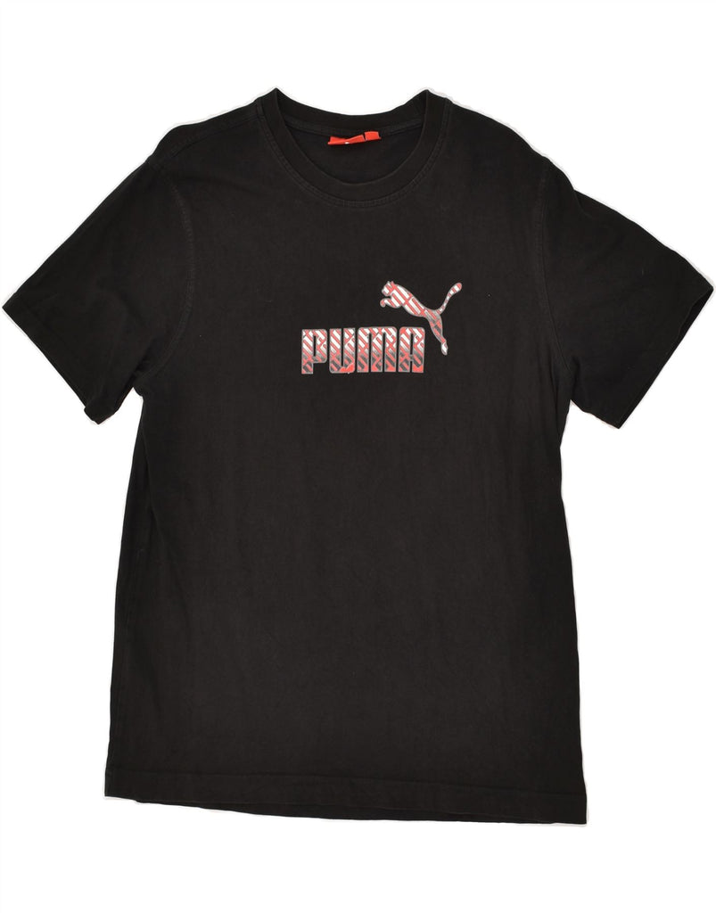 PUMA Mens Graphic T-Shirt Top Large Black | Vintage Puma | Thrift | Second-Hand Puma | Used Clothing | Messina Hembry 