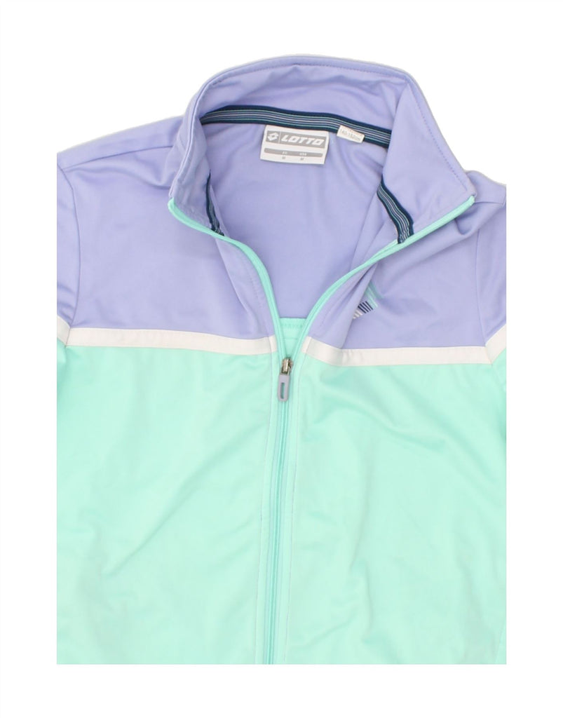 LOTTO Girls Graphic Tracksuit Top Jacket 9-10 Years Medium Turquoise | Vintage Lotto | Thrift | Second-Hand Lotto | Used Clothing | Messina Hembry 