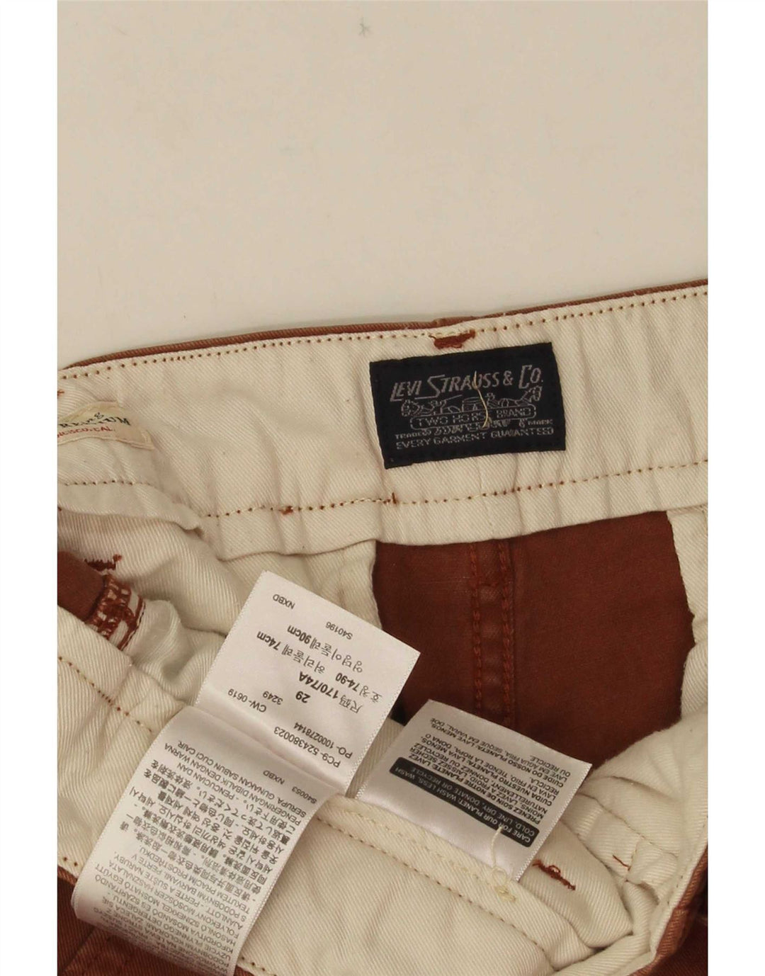 Levi's Mens Chino Shorts W29 Medium Brown Cotton
