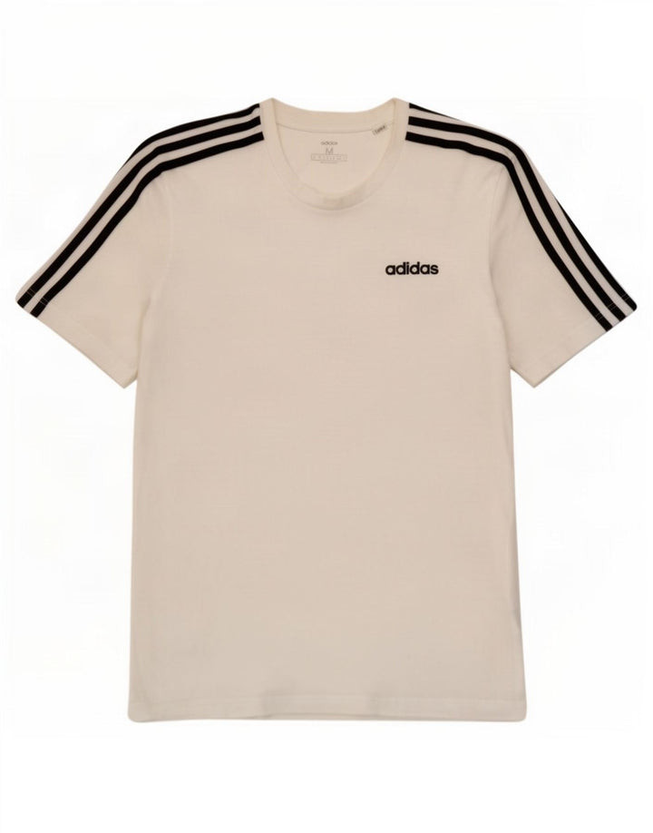 Adidas Mens T-Shirt Top Medium White Cotton