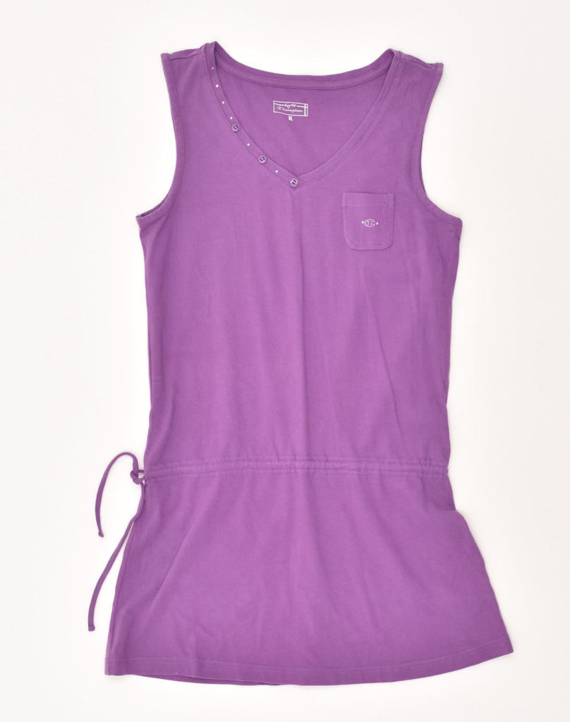 CHAMPION Womens Easy Fit Vest Top UK 18 XL Purple Cotton | Vintage Champion | Thrift | Second-Hand Champion | Used Clothing | Messina Hembry 