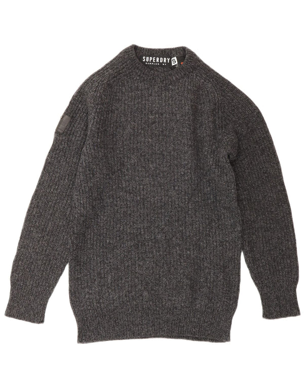 Superdry Womens Crew Neck Jumper Sweater Small Grey Wool