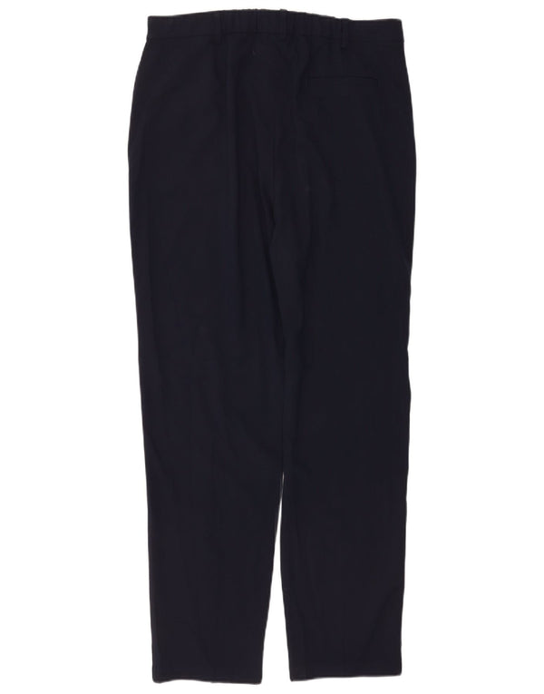 Marks & Spencer Womens Tapered Chino Trousers UK 14 Large W34 L30 Navy Blue