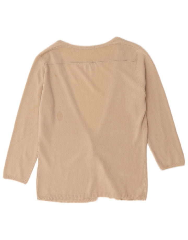 Marks & Spencer Womens Cardigan Sweater UK 10 Small Beige Acrylic