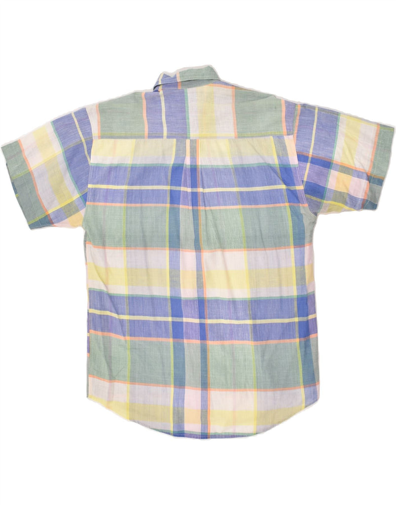 VINTAGE Mens Short Sleeve Shirt Medium Multicoloured Plaid Cotton | Vintage Vintage | Thrift | Second-Hand Vintage | Used Clothing | Messina Hembry 