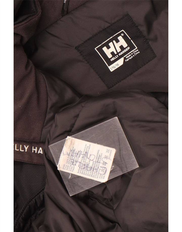 Helly Hansen Boys Hooded Parka Jacket 15-16 Years Black Polyamide