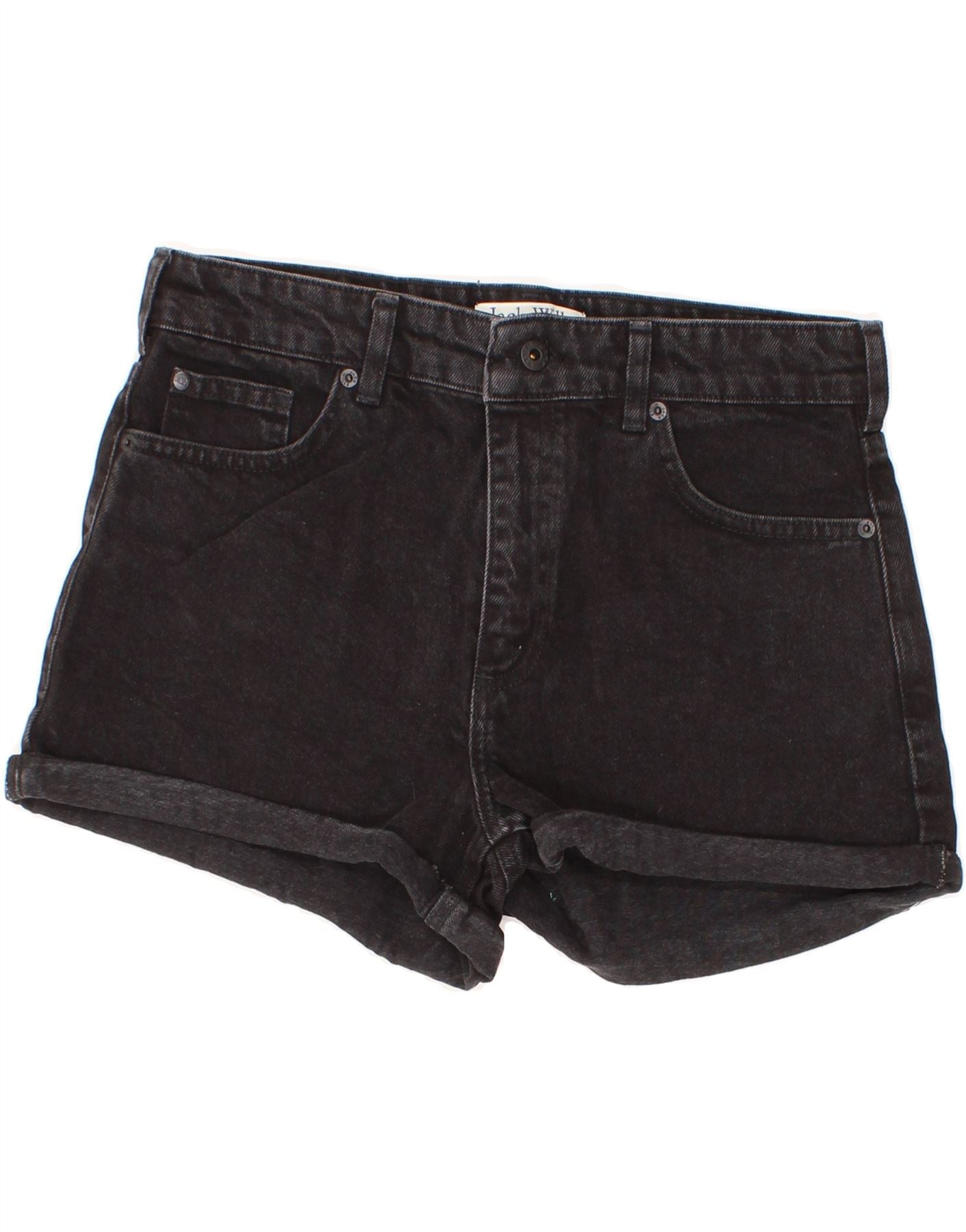 JACK WILLS Womens Denim Shorts UK 10 Small W27 Black Vintage
