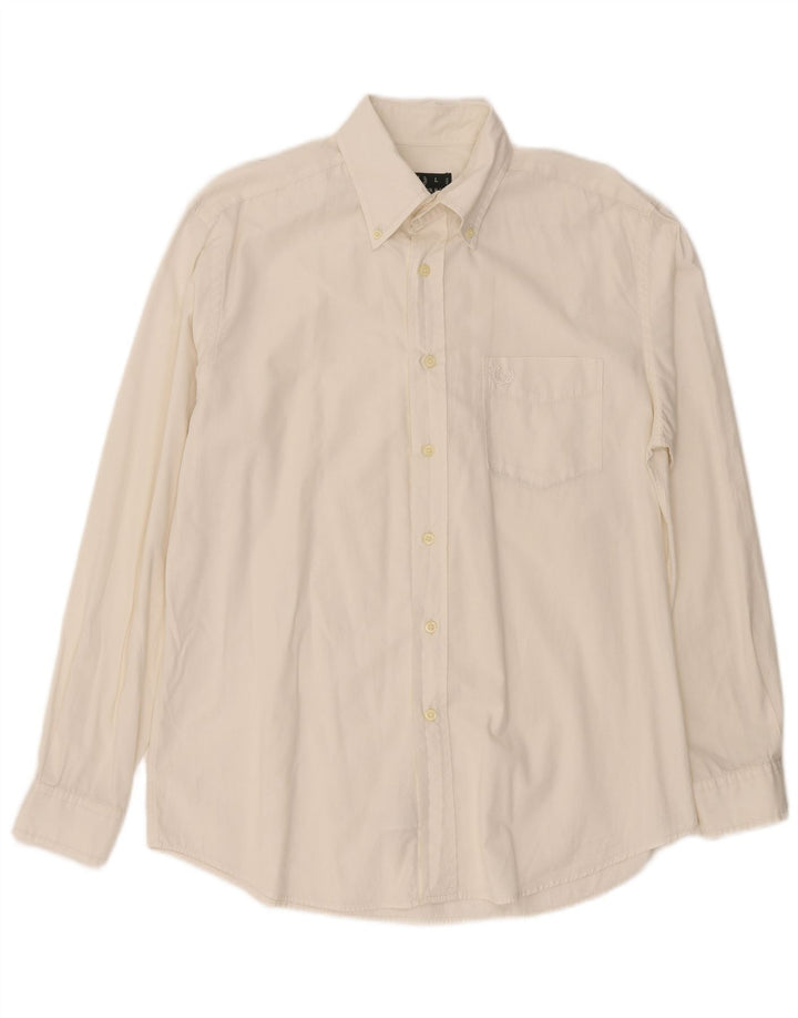 Fred Perry Mens Shirt Large White Cotton