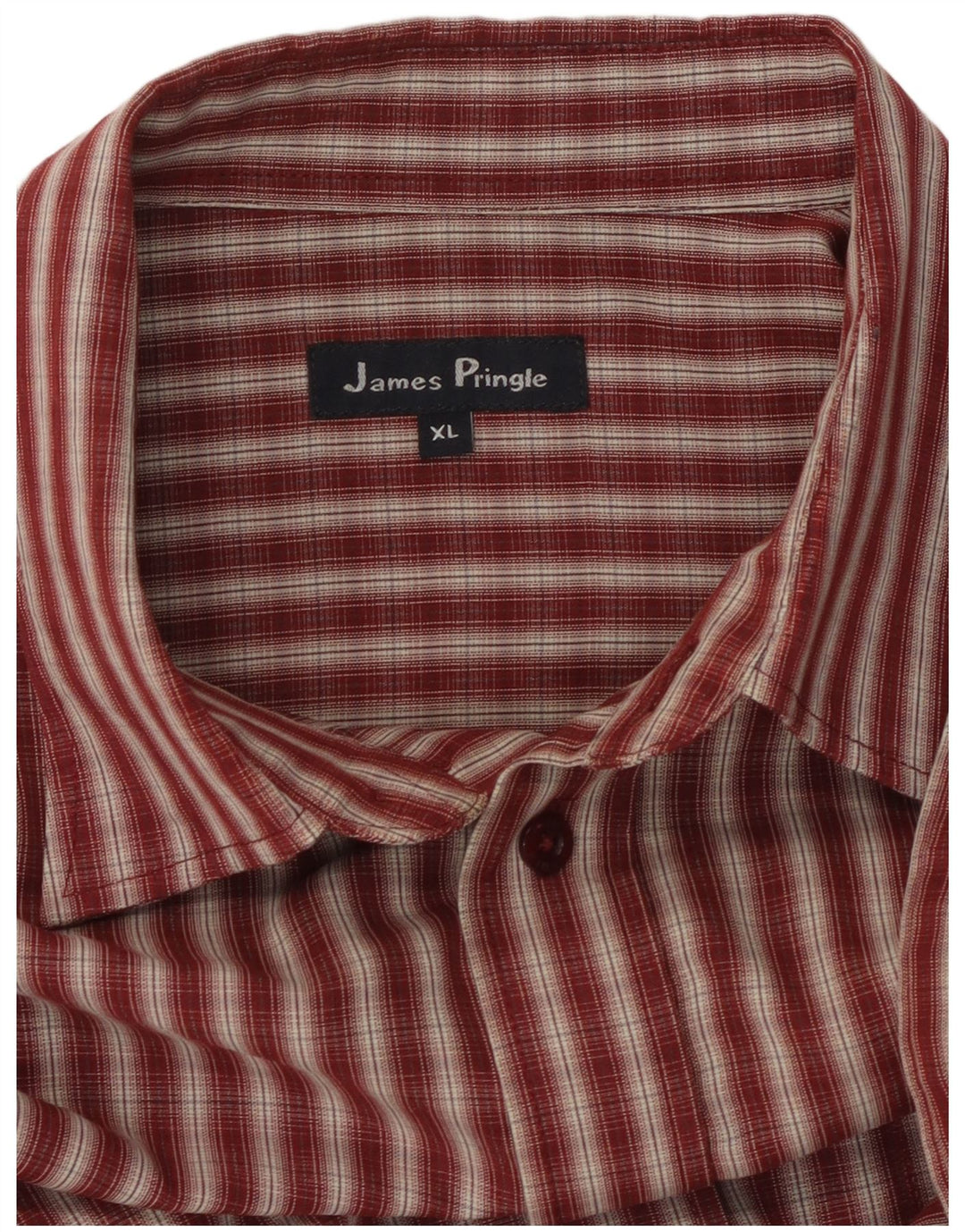 James Pringle Mens Shirt XL Burgundy Check