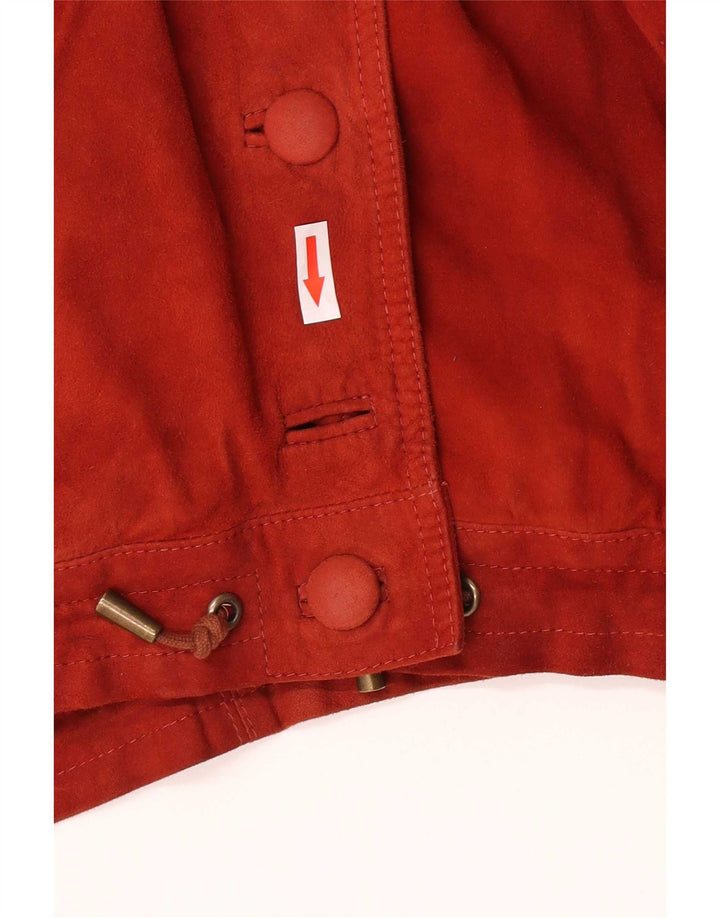 Vintage Womens Oversized Suede Jacket IT 44 Medium Red Leather