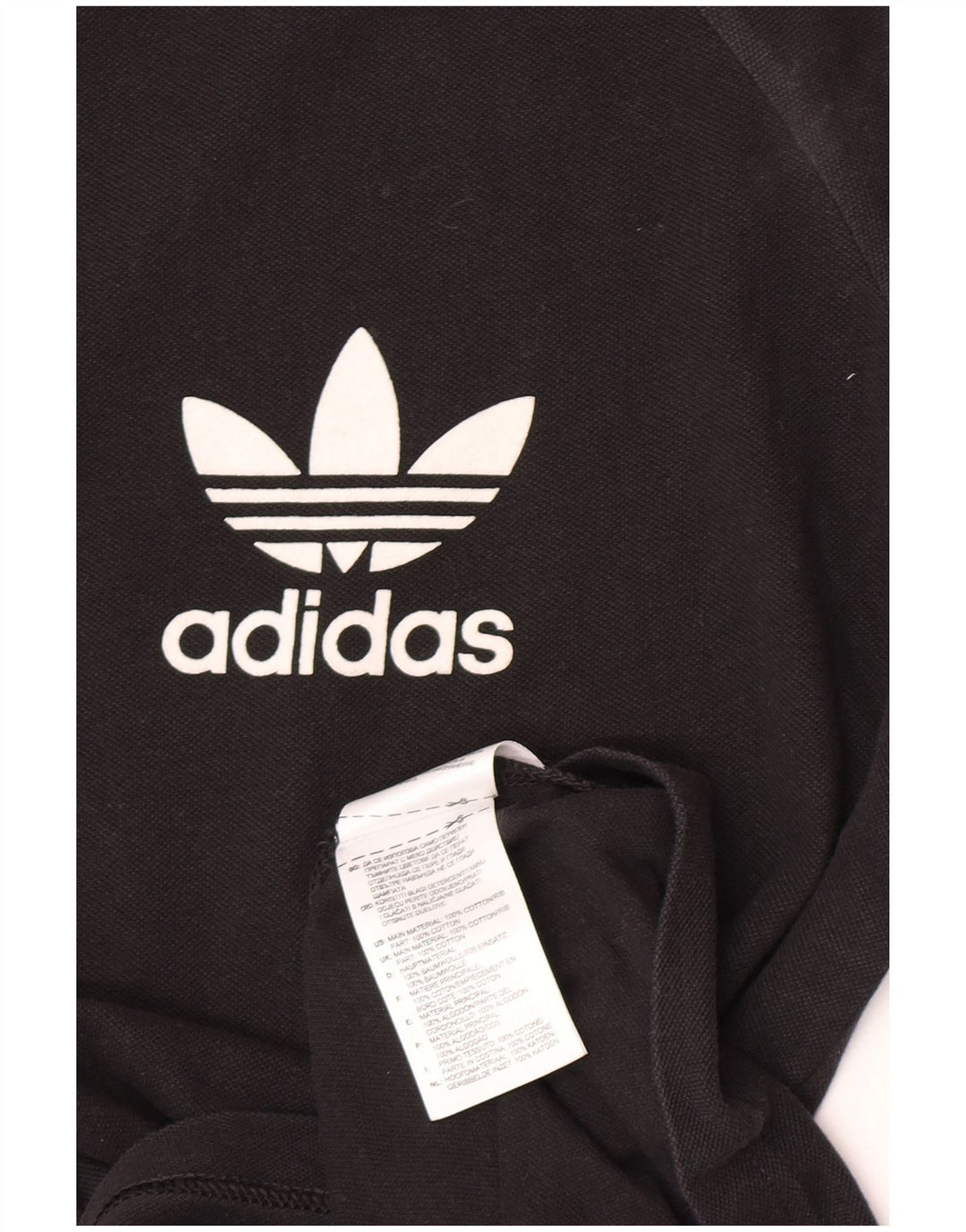 Adidas Mens Graphic Top Long Sleeve Medium Black Cotton