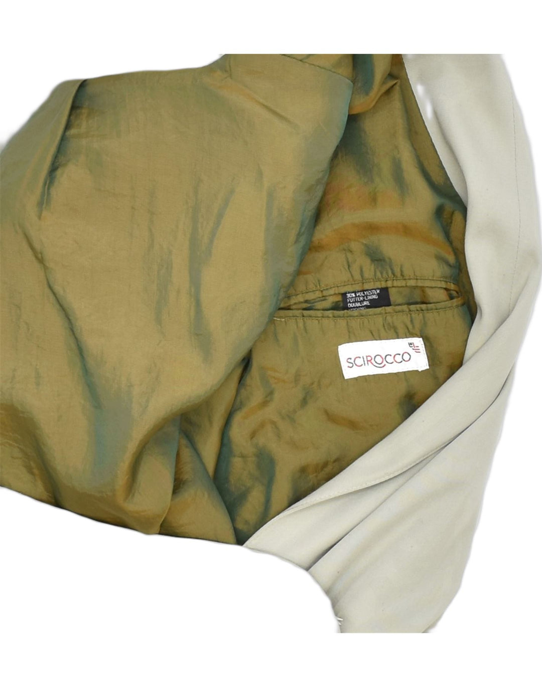 VINTAGE Womens Double Breasted Blazer Jacket IT 52 XL Khaki Viscose | Vintage | Thrift | Second-Hand | Used Clothing | Messina Hembry 