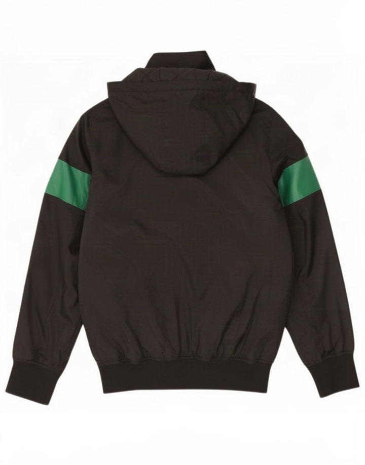 Errea Womens Hooded Graphic Bomber Jacket UK 10 Small Black Polyester