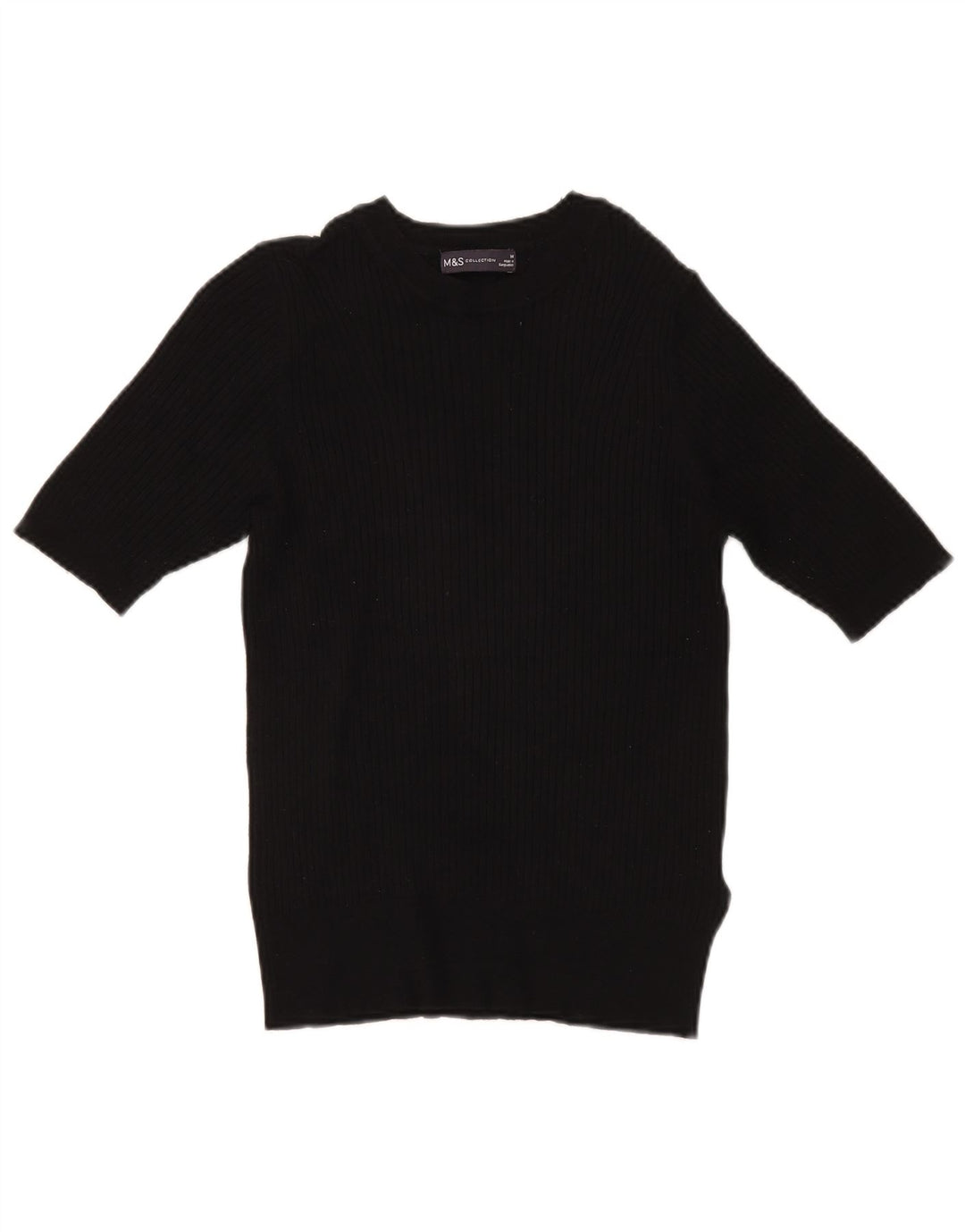 Marks & Spencer Womens Boat Neck Jumper Sweater UK 14 Medium Black