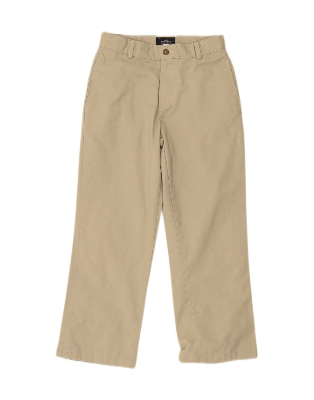 DOCKERS Boys Straight Chino Trousers 9-10 Years W24 L23 Beige Polyester Vintage Dockers and Second-Hand Dockers from Messina Hembry 