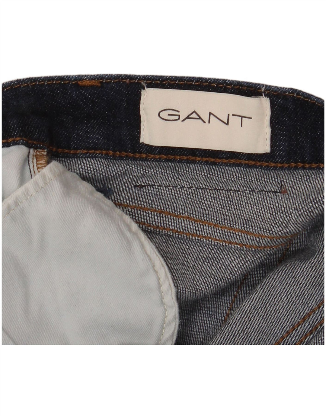 Gant Mens Regular Fit Straight Jeans W32 L34 Navy Blue Cotton