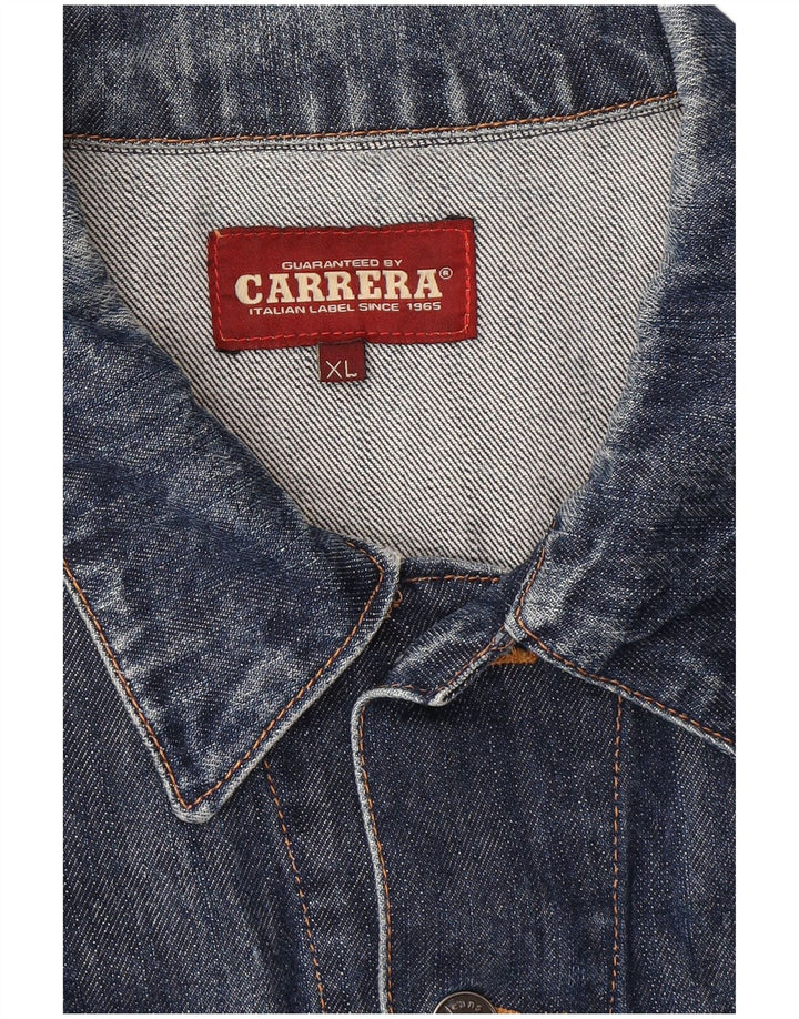 Carrera Mens Denim Jacket UK 42 XL Navy Blue Cotton