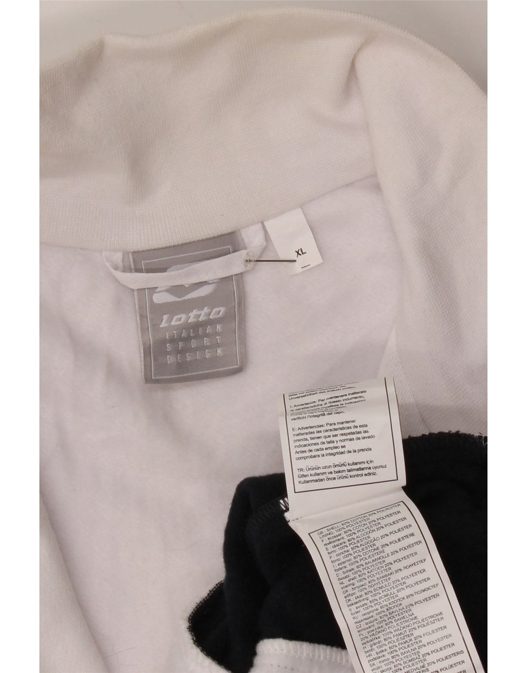 Lotto Mens Graphic Tracksuit Top Jacket XL White Colourblock Polyester