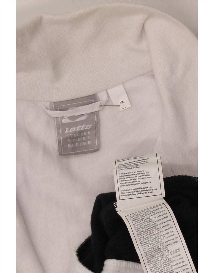 Lotto Mens Graphic Tracksuit Top Jacket XL White Colourblock Polyester