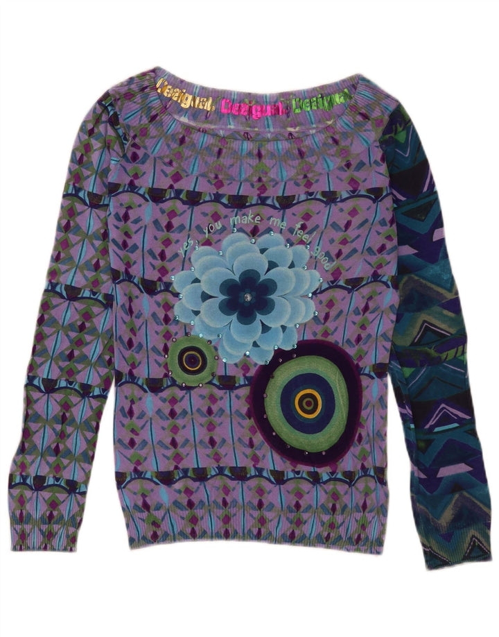 Desigual Womens Off Shoulder Top UK 18 Large Multicoloured Bohemian
