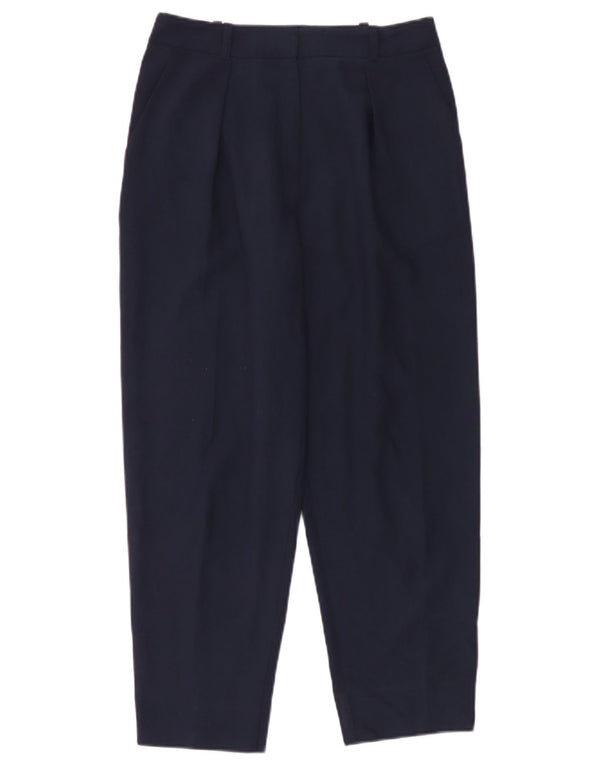 Topshop Womens High Waist Casual Trousers UK 10 Small W28 L26 Navy Blue