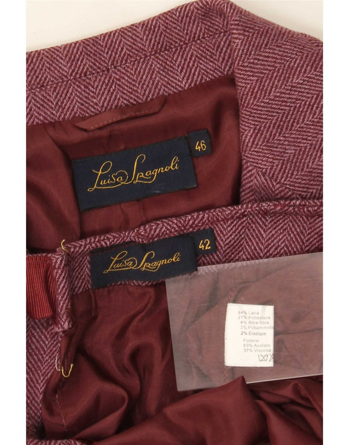 Luisa Spagnoli Womens 2 Piece Skirt Set IT 42 Medium W32 Burgundy