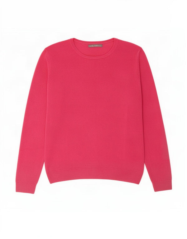 Marks & Spencer Womens Boat Neck Jumper Sweater UK 14 Medium Pink Acrylic