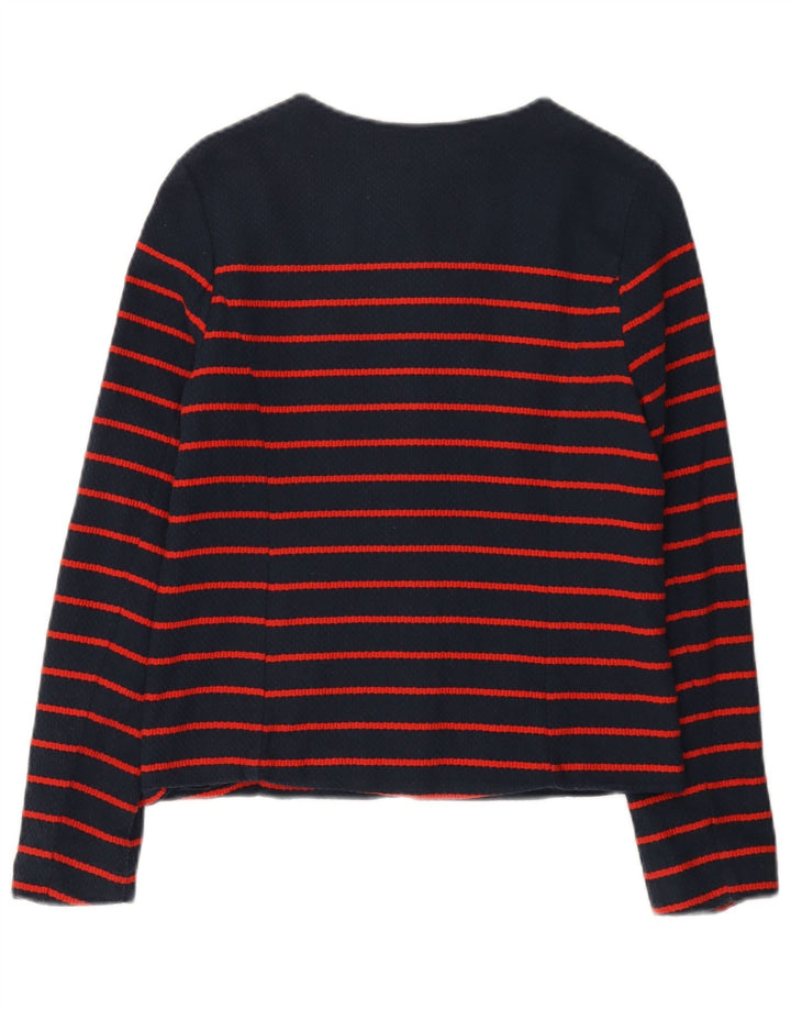 Tommy Hilfiger Womens Bomber Jacket UK 6 XS Navy Blue Striped