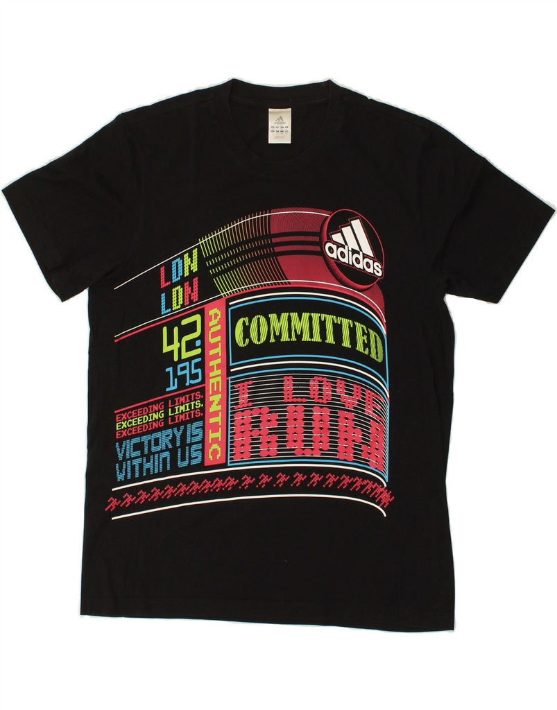 ADIDAS Mens Graphic T-Shirt Top Large Black Cotton | Vintage Adidas | Thrift | Second-Hand Adidas | Used Clothing | Messina Hembry 