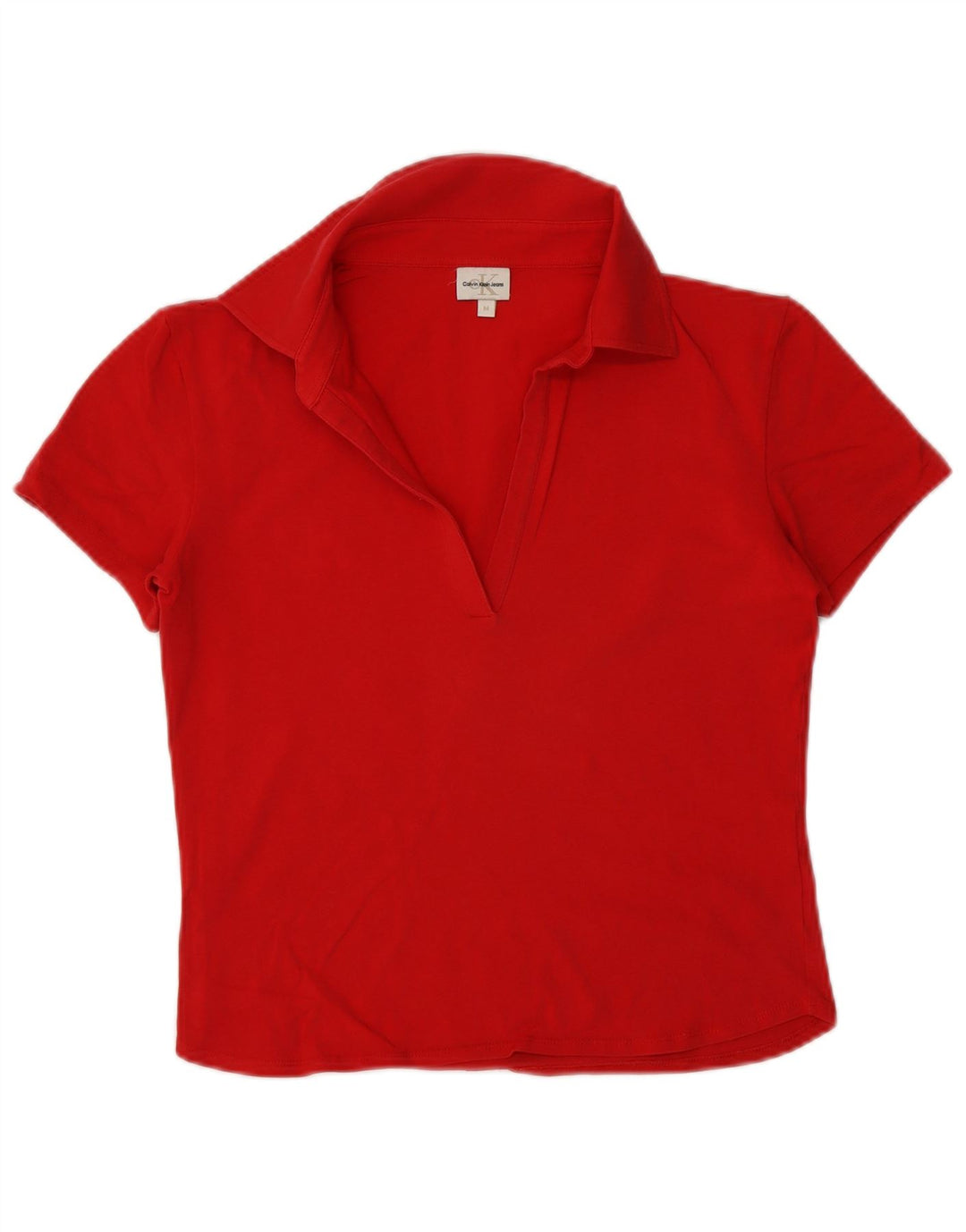 Calvin Klein Womens Polo Shirt Medium Red