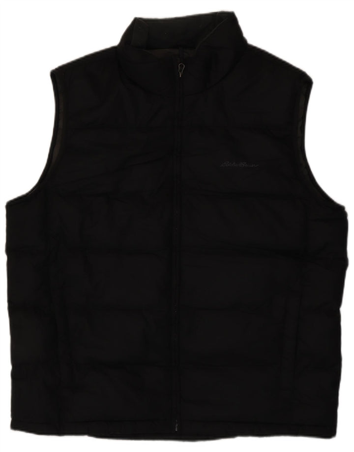 EDDIE BAUER Mens Padded Gilet UK 40 Large Black Polyester