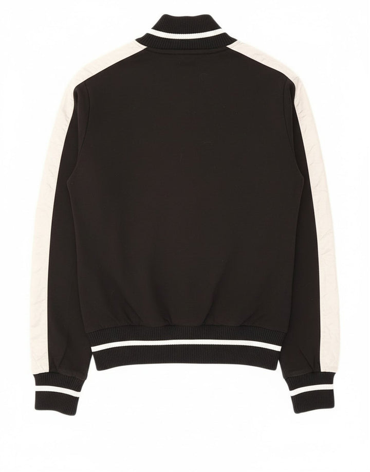 Puma Womens Graphic Tracksuit Top Jacket UK 12 Medium Black Colourblock