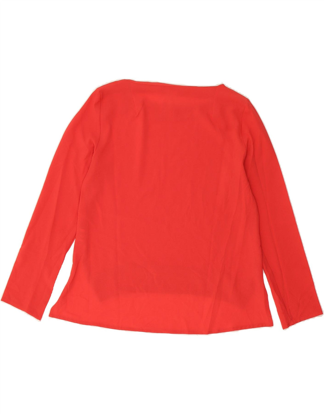 VINTAGE Womens Oversized Long Sleeve Blouse Top UK 10 Small Red Polyester Vintage Vintage and Second-Hand Vintage from Messina Hembry 