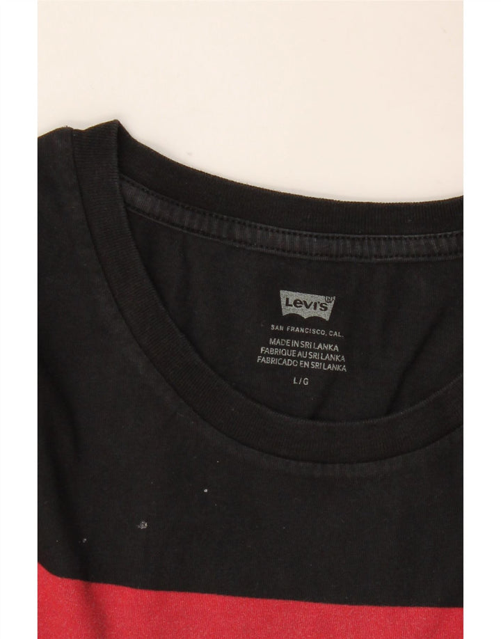 Levi's Womens Graphic T-Shirt Top UK 14 Large Black
