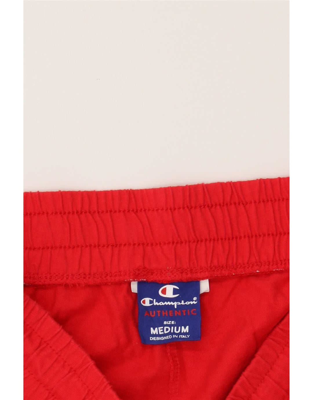 CHAMPION Womens Graphic Sport Shorts UK 14 Medium Red Vintage Champion and Second-Hand Champion from Messina Hembry 