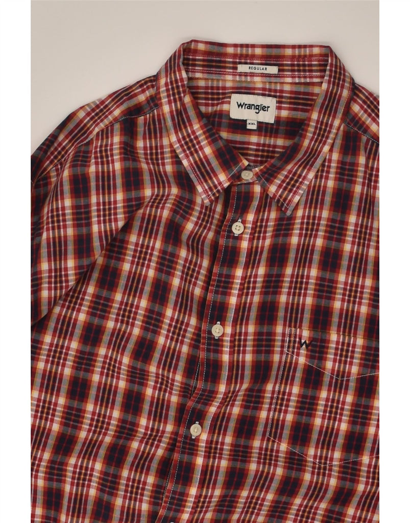 WRANGLER Mens Regular Fit Shirt 2XL Red Check Cotton | Vintage Wrangler | Thrift | Second-Hand Wrangler | Used Clothing | Messina Hembry 