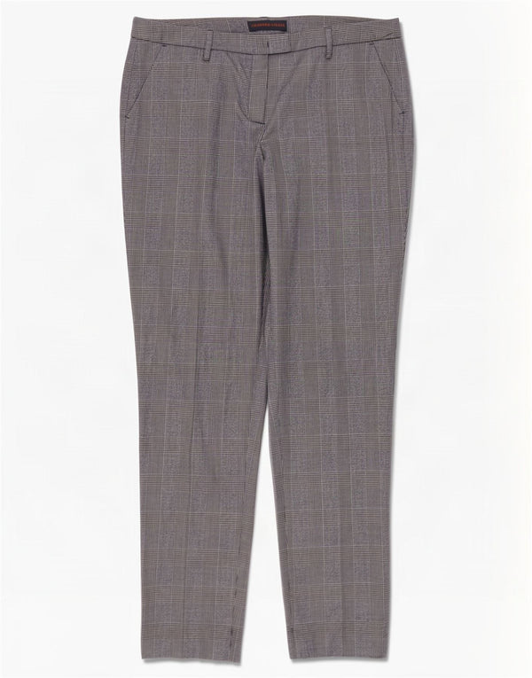 Trussardi Womens Slim Chino Trousers IT 44 Medium W32 L31 Blue Houndstooth